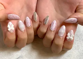 ネイル ネイルリボン 受付スタッフのネイルデザイン