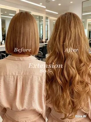 ロング 艶カラー/エクステ/ 藤原リックのヘアスタイル