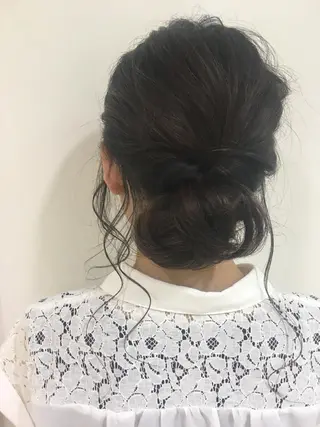 セミロング カラー ヘアアレンジ きむえり/髪質改善 /セット/カラーのヘアスタイル