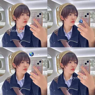 ショート かどたはるな レイヤー/パーマのヘアスタイル