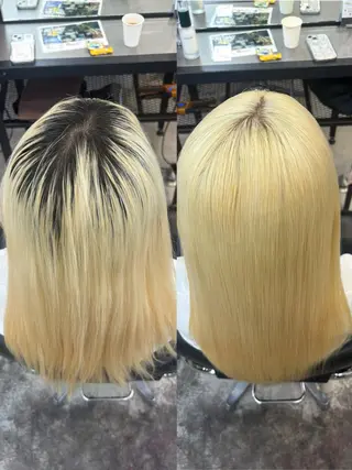 ショート カラー HIKARI🐈‍⬛ ハイトーン×デザインのヘアスタイル