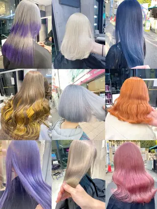 ミディアム カラー メンズ JuNブリーチに 縮毛矯正するプロのヘアスタイル