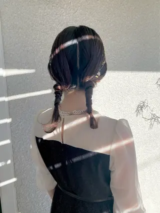 ミディアム ヘアアレンジ 桑原 菜摘のヘアスタイル