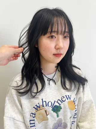 セミロング カラー 韓国風スタイル 🍓MIZUKI🍓のヘアスタイル
