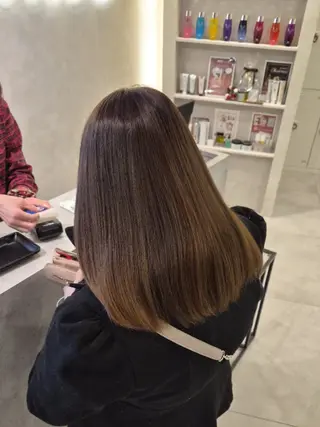 セミロング 寺西紗友望/髪質改善 ストレート/ボブのヘアスタイル