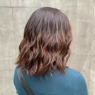 ミディアム カラー 髪質改善カラー&TR 縮毛矯正/弱酸性矯正のヘアスタイル