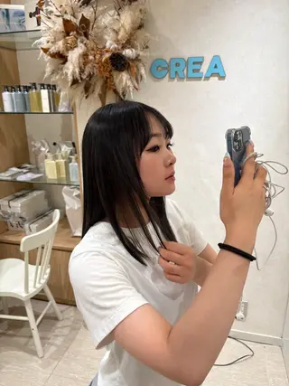 セミロング 艶カラー/縮毛矯正/ 特殊パーマ/haruのヘアスタイル