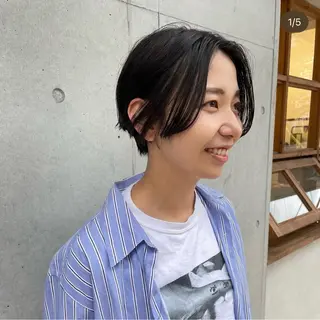 ショート ショートウルフくせ毛 お任せくださいのヘアスタイル