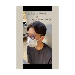ミディアム カラー パーマ ヘアアレンジ メンズ QUONHEAL谷町店所属・TAIGA /メンズ美容師のヘアスタイル
