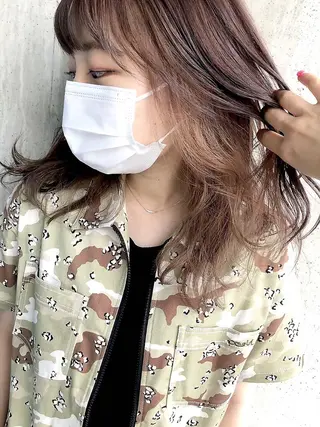セミロング Trip 大名🌟 ブリーチなしカラーのヘアスタイル