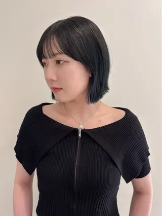 ショート 韓国ボブ/顔周り/べ ージュ/織田百華🎀のヘアスタイル