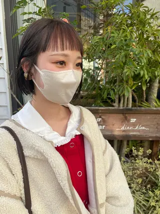 ショート カラー パーマ ヘアアレンジ メンズ キッズ maho🤍透明感 カラー/顔周りcutのヘアスタイル