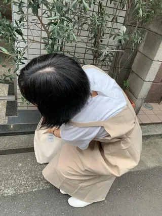 ミディアム カラー パーマ ヘアアレンジ 🫧透明感カラー/ ボブ/小笠原汐海🪽のヘアスタイル