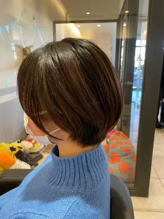 ショート パーマ 渡部雄大 ショート／縮毛矯正のヘアスタイル