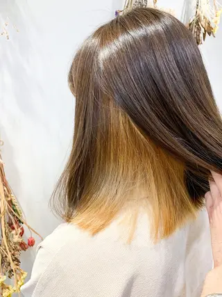 セミロング カラー 縮毛矯正/髪質改善 /韓国風　山川春輝のヘアスタイル
