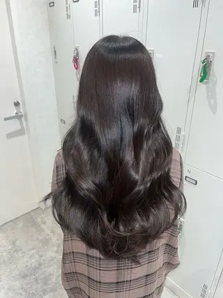 ロング カラー 艶カラー/暗髪/韓国 /着付け/ムカワのヘアスタイル