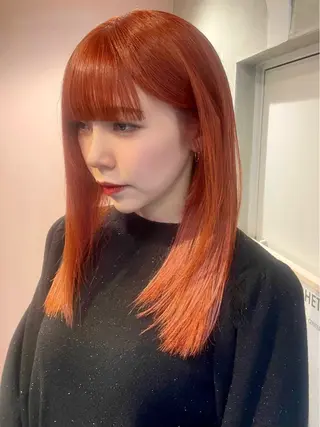 セミロング カラー カノン/アニオタ🧡 暖色/酸性ストレートのヘアスタイル