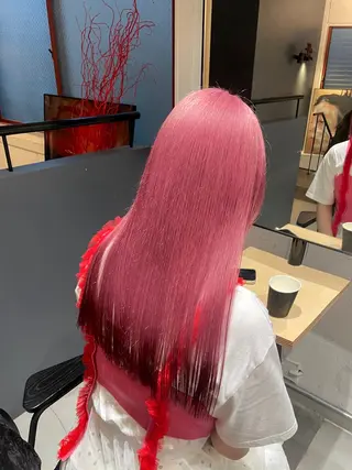 セミロング カラー ヘアアレンジ ハッシュカット/ 韓国ヘア☽⋰mahoのヘアスタイル