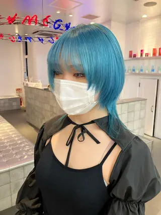 ショート カラー ヘアアレンジ メンズ ネイル マツエク・マツパ アイブロウ 🥣ミコト/ウルフ ハイトーン特化🥣のヘアスタイル