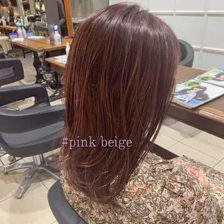 セミロング カラー 髪質改善カラー&TR 縮毛矯正/弱酸性矯正のヘアスタイル