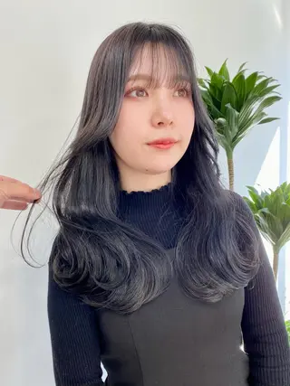 ロング カラー パーマ ヘアアレンジ メンズ キッズ ネイル マツエク・マツパ アイブロウ 韓国風×透明感カラー 髪質改善オタベシンヤのヘアスタイル