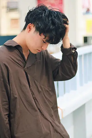 ショート パーマ ヘアアレンジ メンズ 遠藤悠大/メンズ縮毛 /メンズカットのヘアスタイル