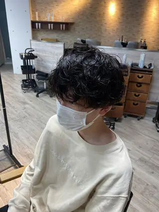 メンズ 波巻きスパイラル/ メンズパーマ/ゆうひのヘアスタイル