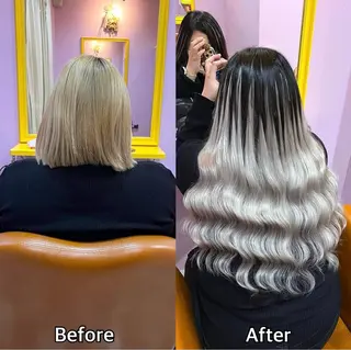 ロング シール＋ちび編み込み エクステ梅田🐨のヘアスタイル