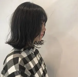 ミディアム カラー 似合わせカットカラー ♡佐藤捺美のヘアスタイル