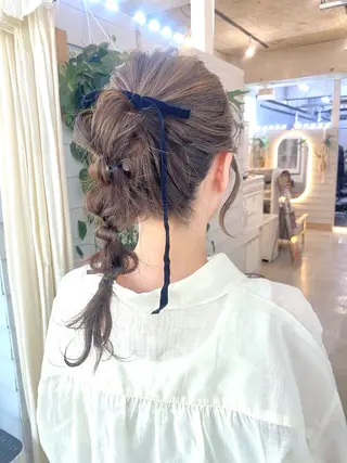 セミロング ヘアアレンジ GiseL博多筑紫口 杏実のヘアスタイル