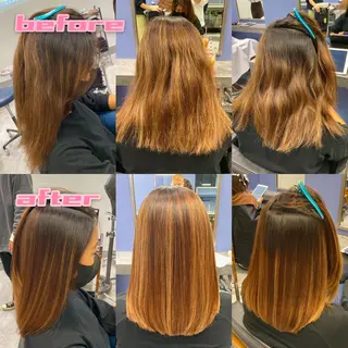 セミロング パーマ ブリーチ縮毛矯正/ デサキ ショウヘイのヘアスタイル