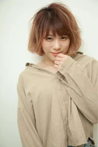 ミディアム カラー 店長/mao/ 前髪/顔周りカットのヘアスタイル