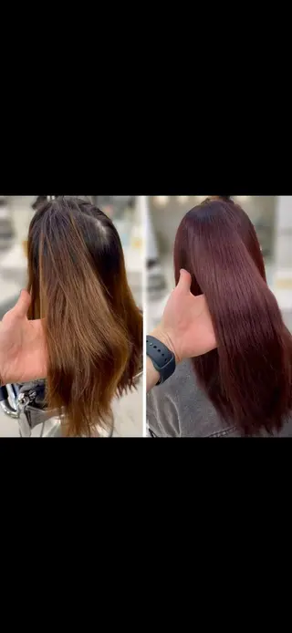 セミロング 縮毛矯正/髪質改善 ️カラー️🫧つばさのヘアスタイル