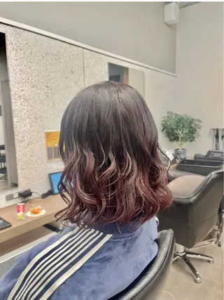 ミディアム カラー 🍓艶髪/艶カラー ハイトーン/しんたにのヘアスタイル