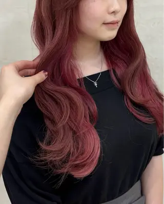 ロング カラー 杉田 涼のヘアスタイル