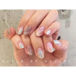 ショート カラー ネイル マツエク・マツパ illum hicariのネイルデザイン