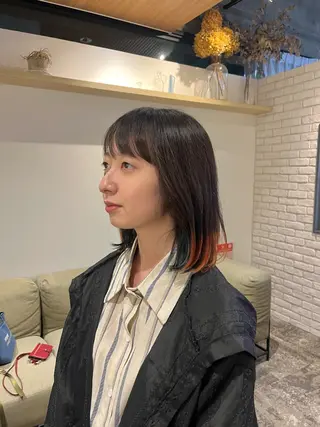 ミディアム 髪質改善 HALO hair salon【ヘイロー】所属・暖色カラー🟥ショウ ✖️ウルフ&レイヤーのヘアスタイル