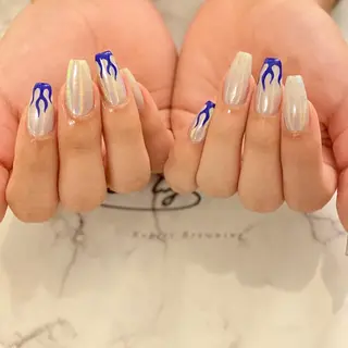 ロング カラー パーマ ヘアアレンジ メンズ キッズ ネイル マツエク・マツパ アイブロウ ease NAIL SALONのネイルデザイン