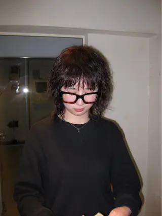 ミディアム カラー パーマ 今井 香奈恵のヘアスタイル