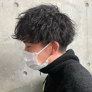 カラー パーマ メンズ 大人っぽ♡上品な暖色 ♡ブリーチなし♡のヘアスタイル