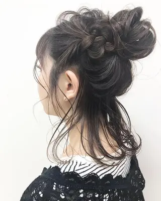 ミディアム カラー パーマ ヘアアレンジ メンズ キッズ ネイル マツエク・マツパ Lien 深井店のヘアスタイル