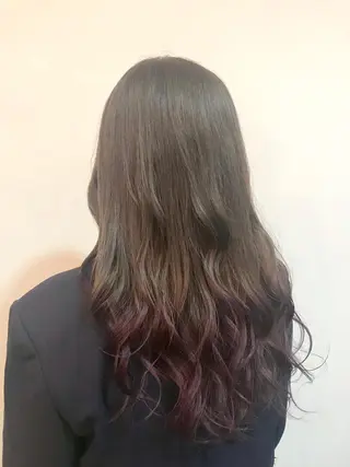 ロング カラー 三好 美里のヘアスタイル