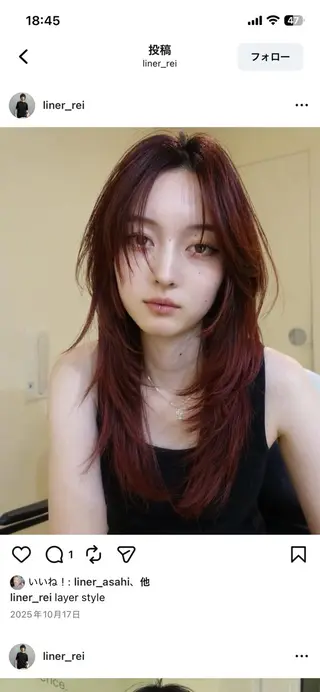 ロング 伊藤 凜のヘアスタイル