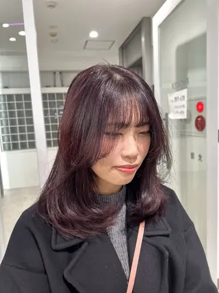 ミディアム カラー 愛結 暖色カラー🎀🩰のヘアスタイル