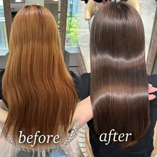 セミロング カラー Lond alxeiaのヘアスタイル