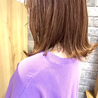ミディアム カラー ボブ/暖色/デザイン KOYUKI⛄️のヘアスタイル