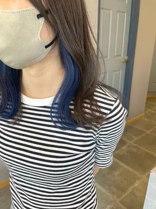 セミロング カラー 西村 れいのヘアスタイル