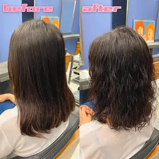 セミロング パーマ ブリーチ縮毛矯正/ デサキ ショウヘイのヘアスタイル