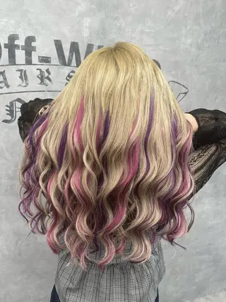 ロング カラー オフホワイトアンドなんば所属・福西 洋斗のヘアスタイル