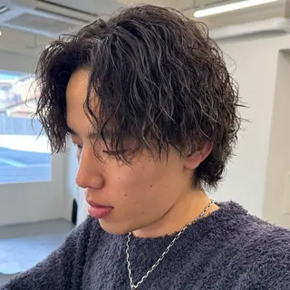 ショート パーマ メンズ &c. hair studio所属・メンズパーマの人 KAZUのヘアスタイル